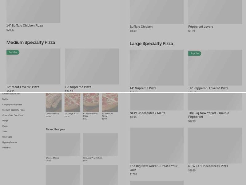 Pizza Hut Menu