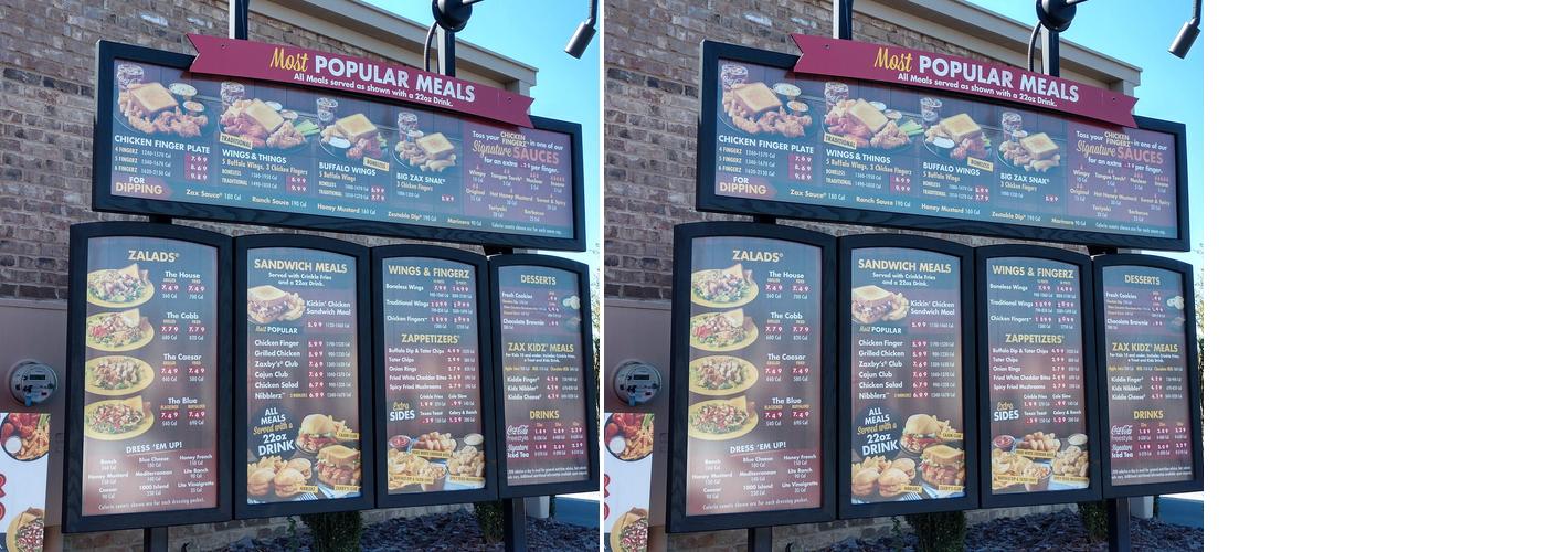 Zaxby's Chicken Fingers & Buffalo Wings Menu