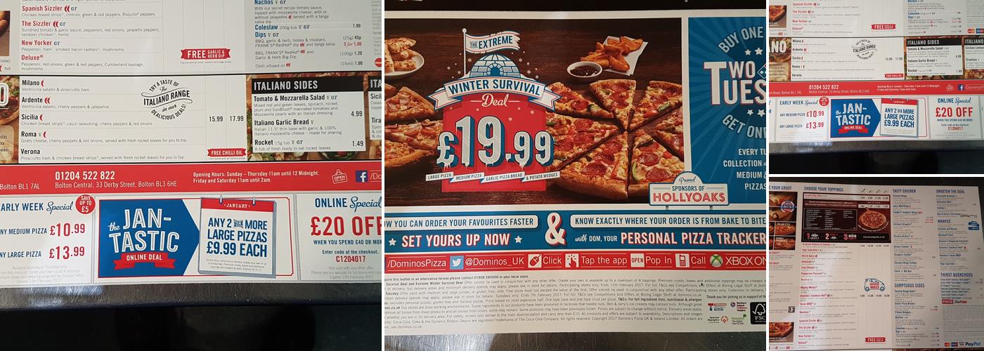 Domino's Pizza - Bolton - Central Menu