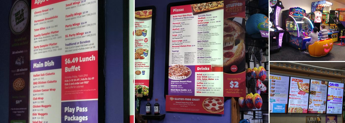 Chuck E. Cheese Menu