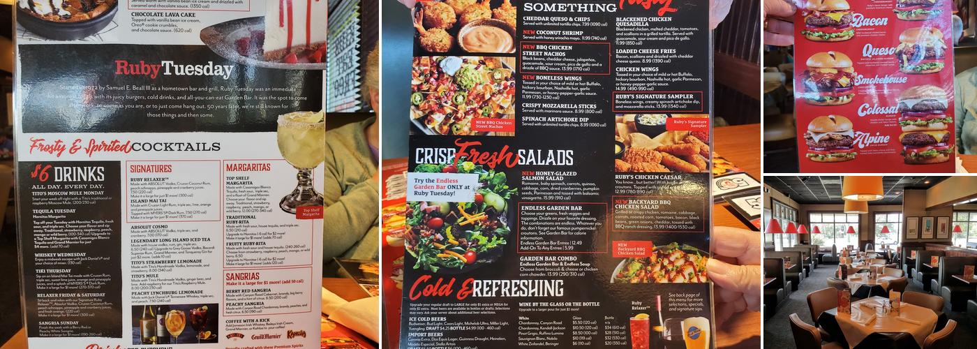 Ruby Tuesday Menu