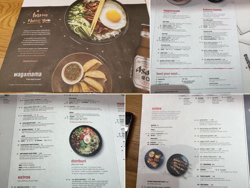 wagamama camberley Menu