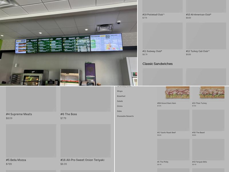 Subway Menu