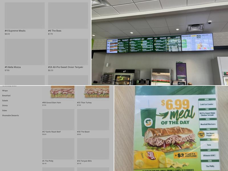 Subway Menu