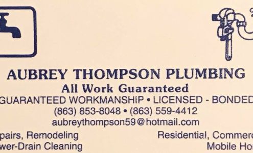 Aubrey Thompson Plumbing 4870 Rushing Rd, Lakeland Florida 33810
