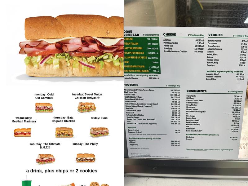 Subway Menu