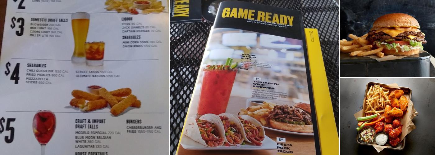 Buffalo Wild Wings Menu