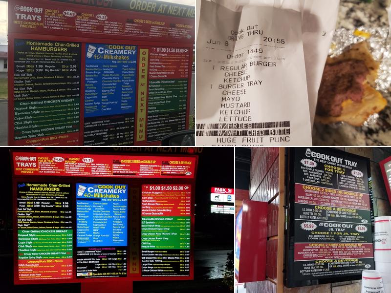 Cook Out Menu