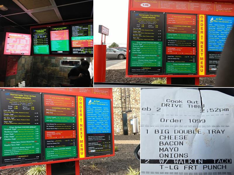 Cook Out Menu