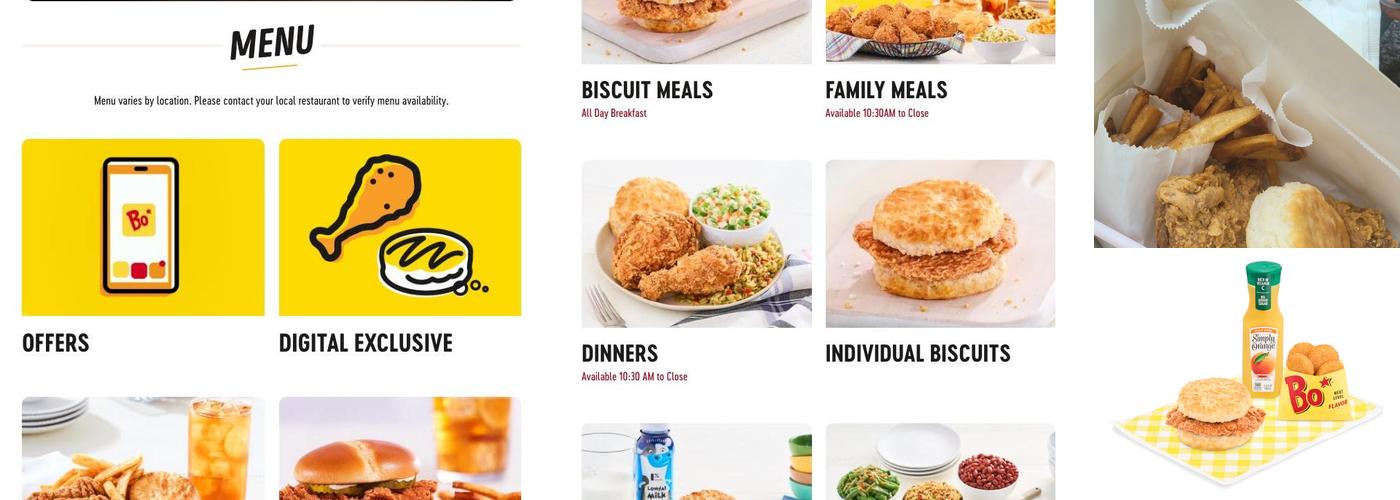 Bojangles Menu