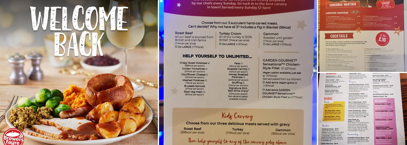 Haywain Brewers Fayre Menu