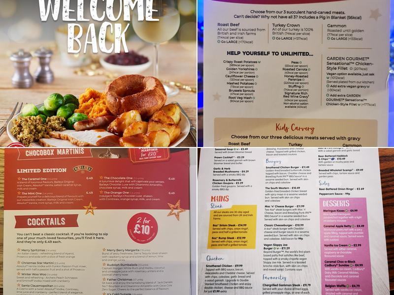 Haywain Brewers Fayre Menu