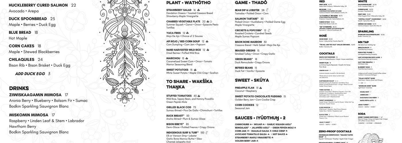 Owamni by The Sioux Chef Menu