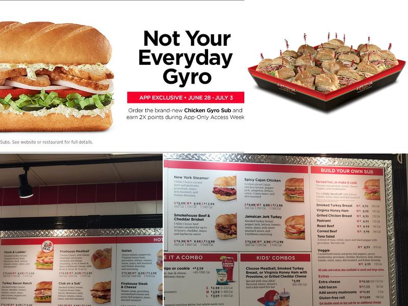 Firehouse Subs Surfside Beach Menu