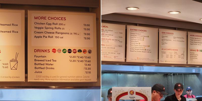 Panda Express Menu