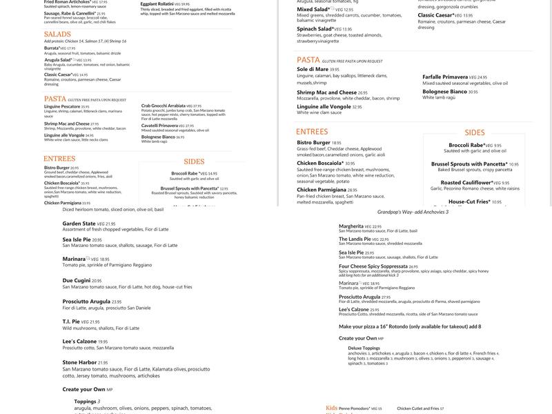 Sole Menu