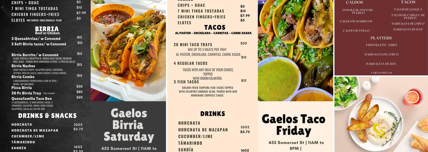 GAELOS (Fresh Mexican Cuisine) Menu