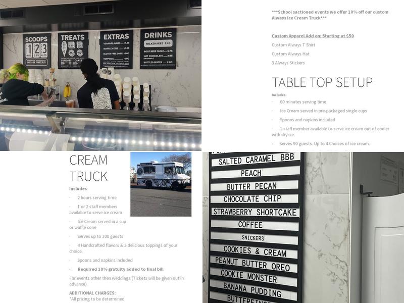 Always Ice Cream Company West Annapolis Menu