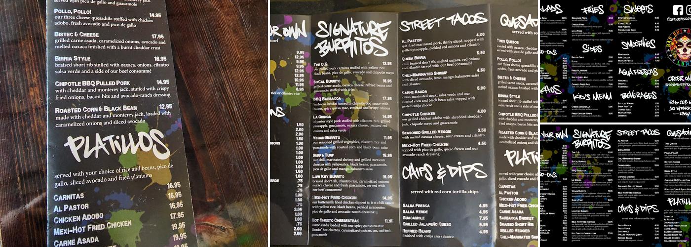 Bad Boy Burrito Menu