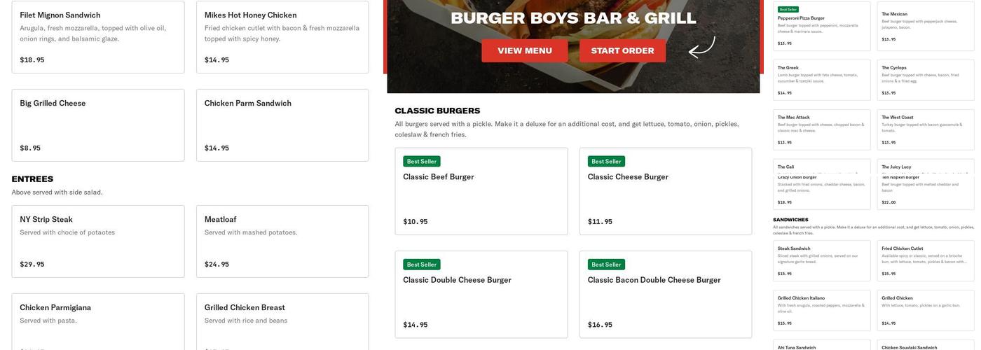 Burger Boys Bar & Grill Menu