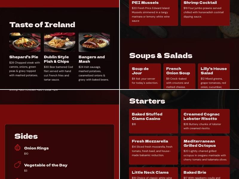 Lilly's Steaks & Cocktails Menu