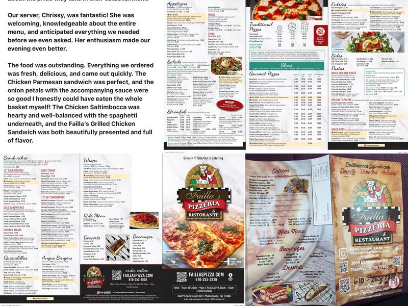 Failla's Pizzeria & Ristorante Menu