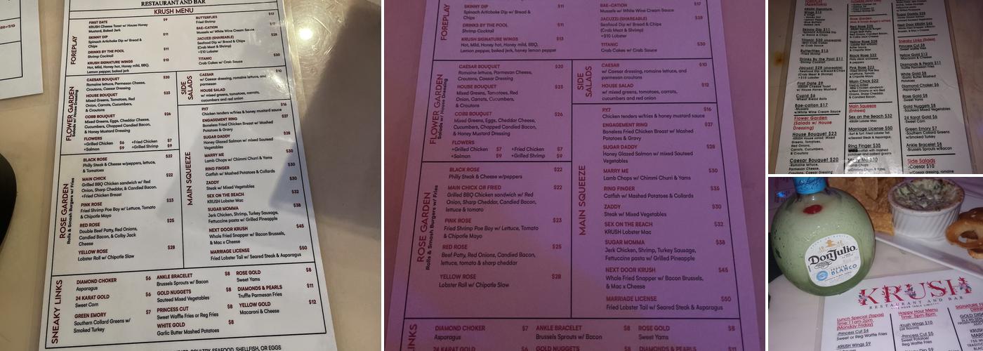 Krush Atlanta Menu