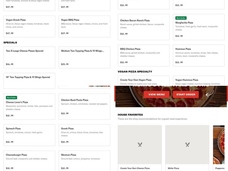 Romio's Pizza and Bistro Menu