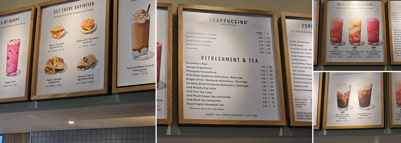 Starbucks Coffee Company Menu
