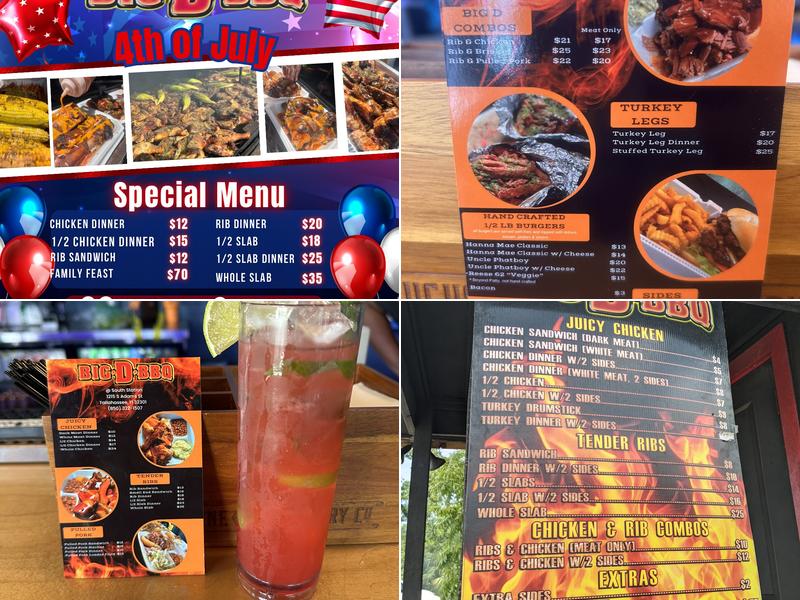 Big D's BBQ Menu