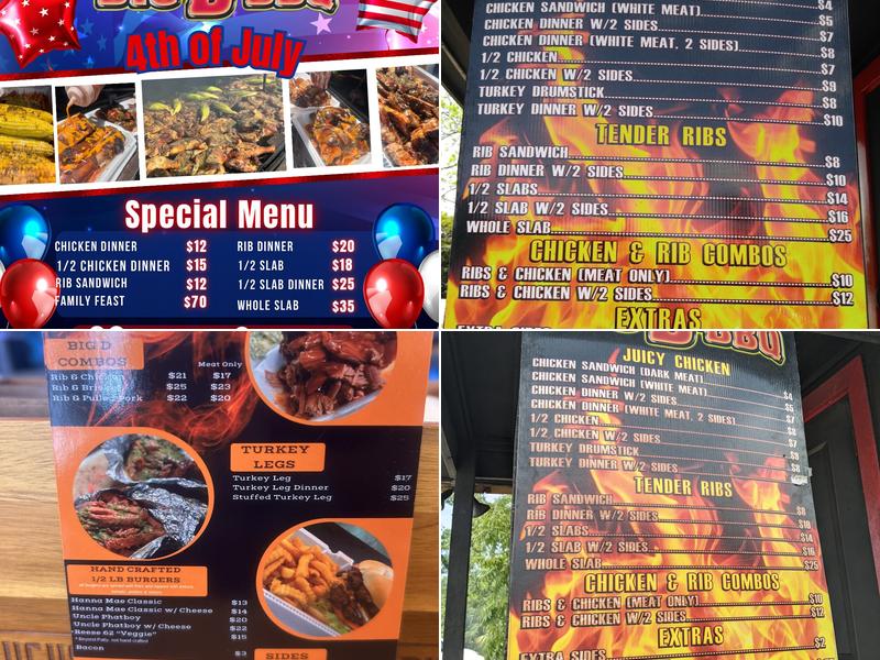 Big D's BBQ Menu