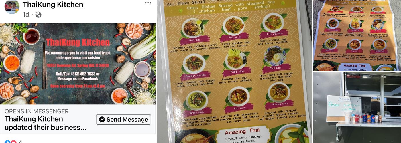 ThaiKung kitchen Menu