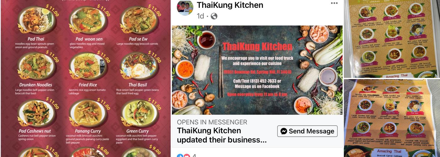 ThaiKung kitchen Menu