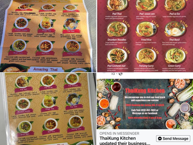 ThaiKung kitchen Menu