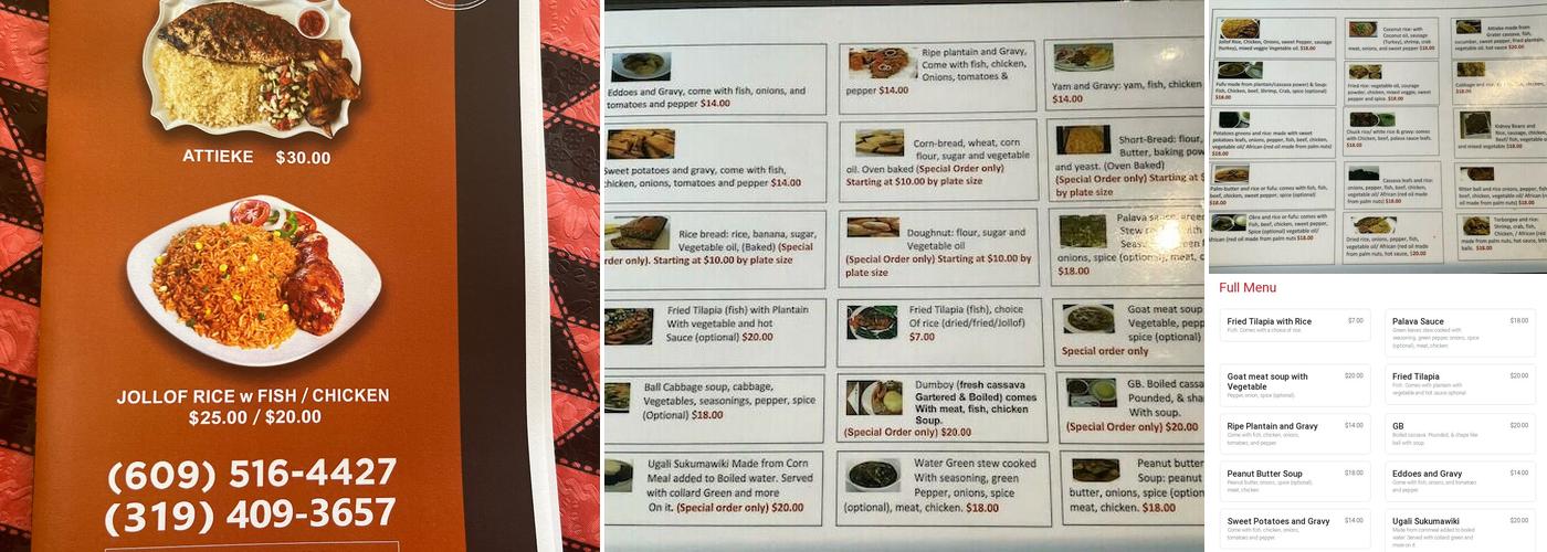 Tee's Liberian Dish Menu