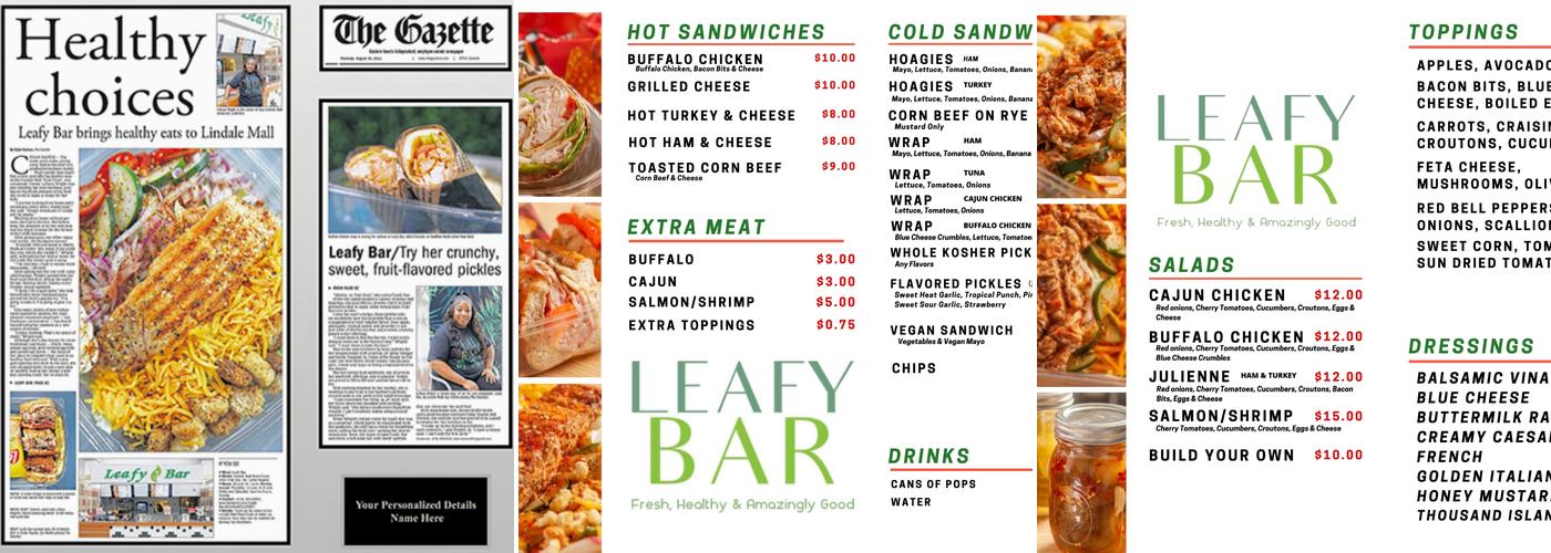 LEAFY BAR, LLC Menu