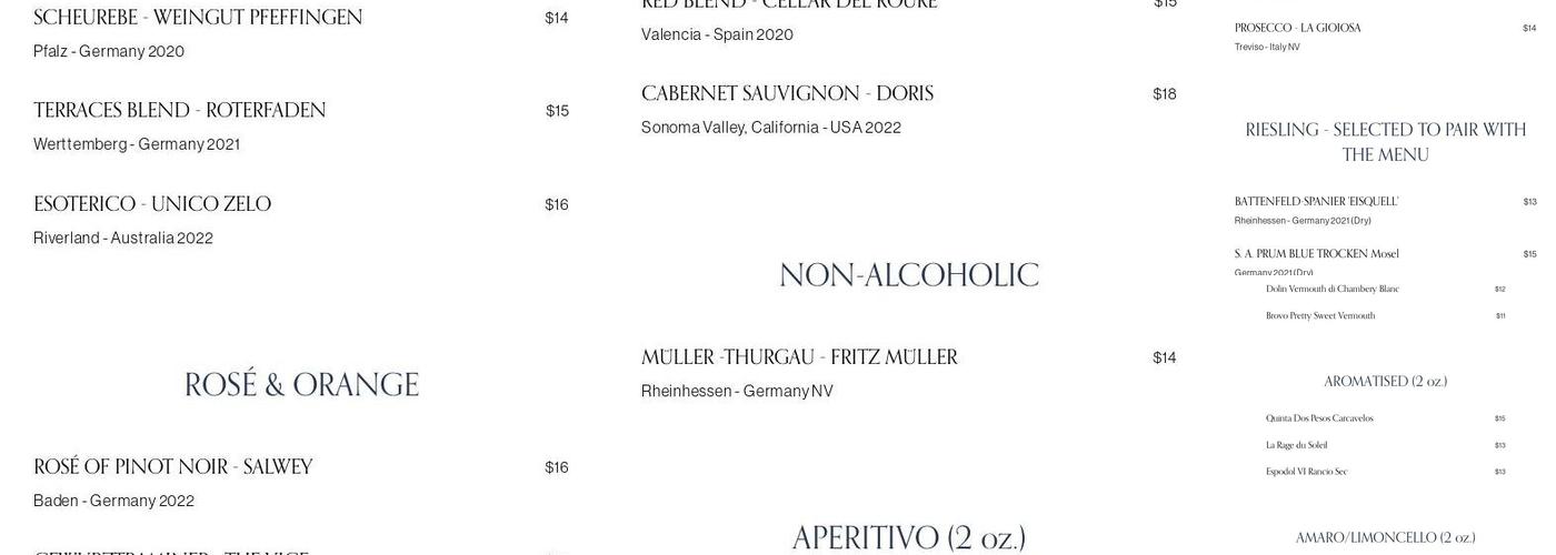 Khâluna Menu