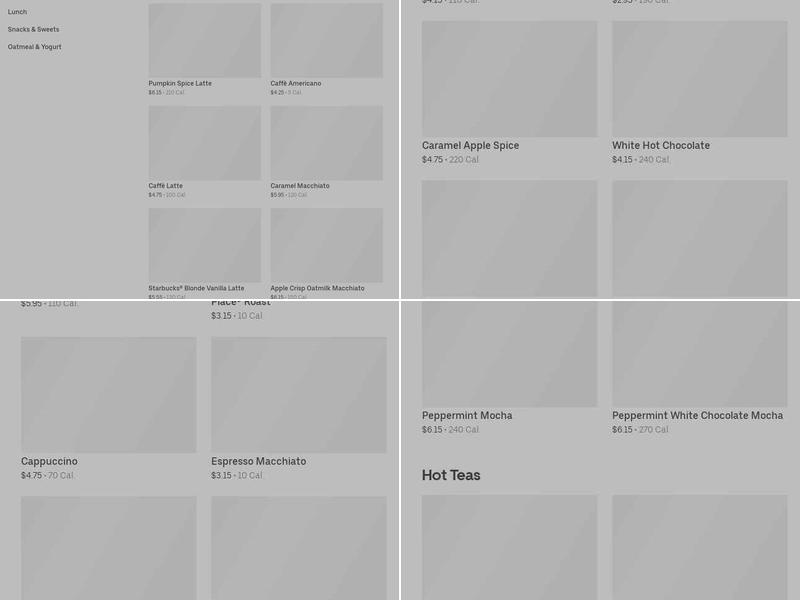 Starbucks Menu