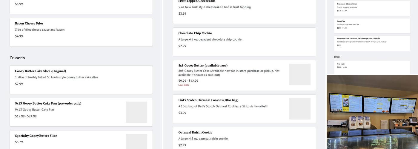 STL Steak and Cake Menu