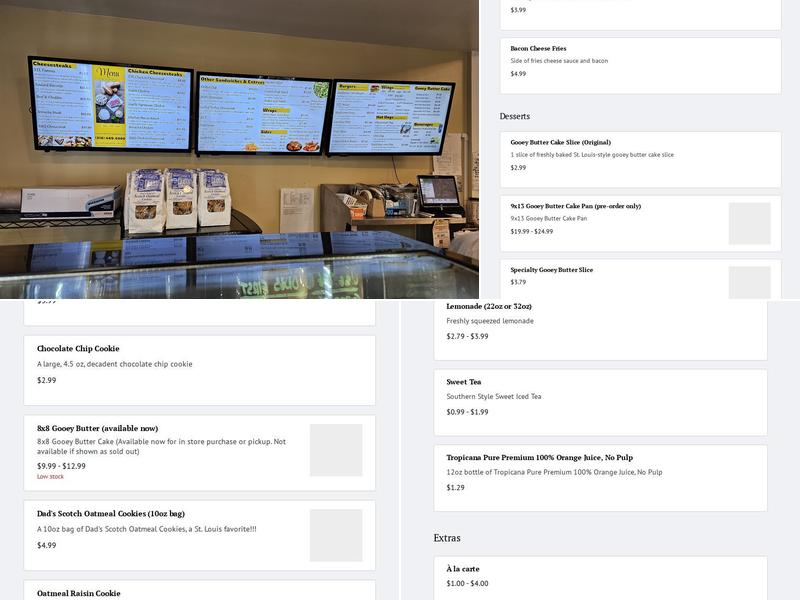 STL Steak and Cake Menu