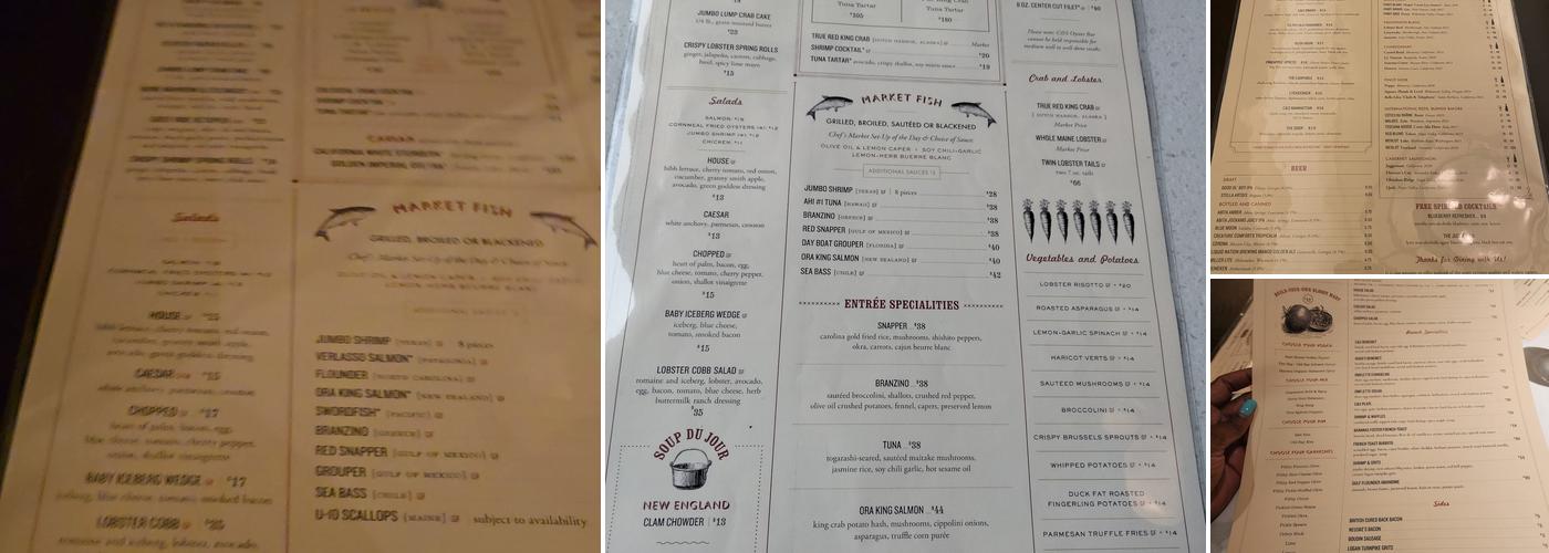 C&S Seafood & Oyster Bar - Sandy Springs Menu