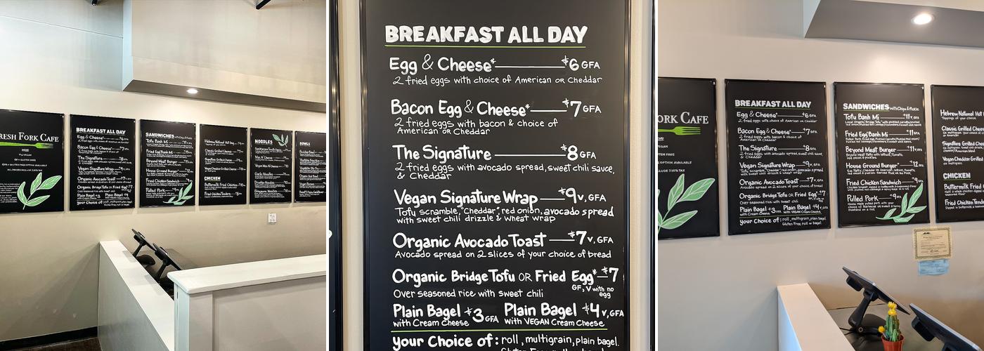 Fresh Fork Cafe Menu