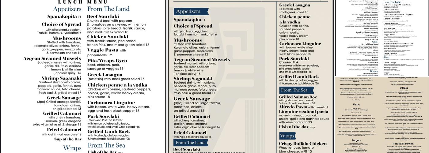 Mediterranean Flavors Bar & Grill Menu