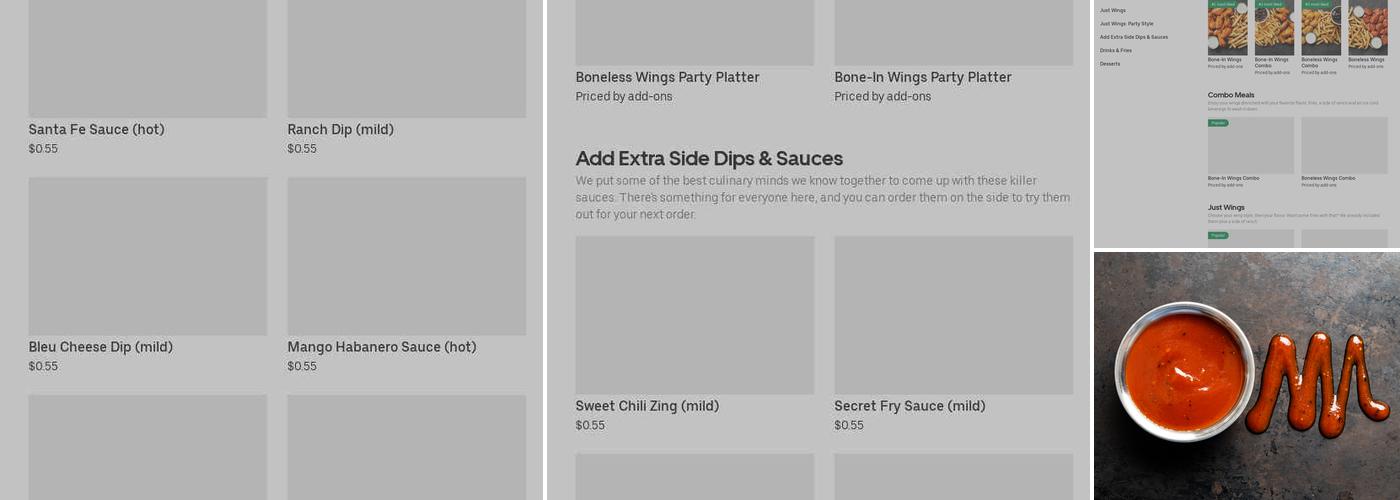 It's Just Wings Menu