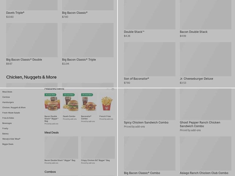 Wendy's Menu