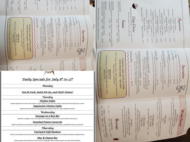 Courtyard Cafe Menu