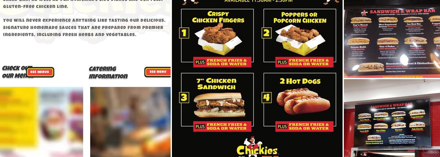 Chickies Five Towns Menu