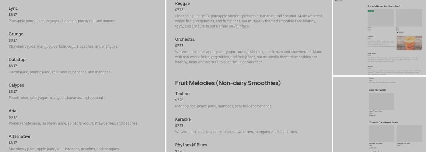 Juice It Smoothie & Juice Bar Menu