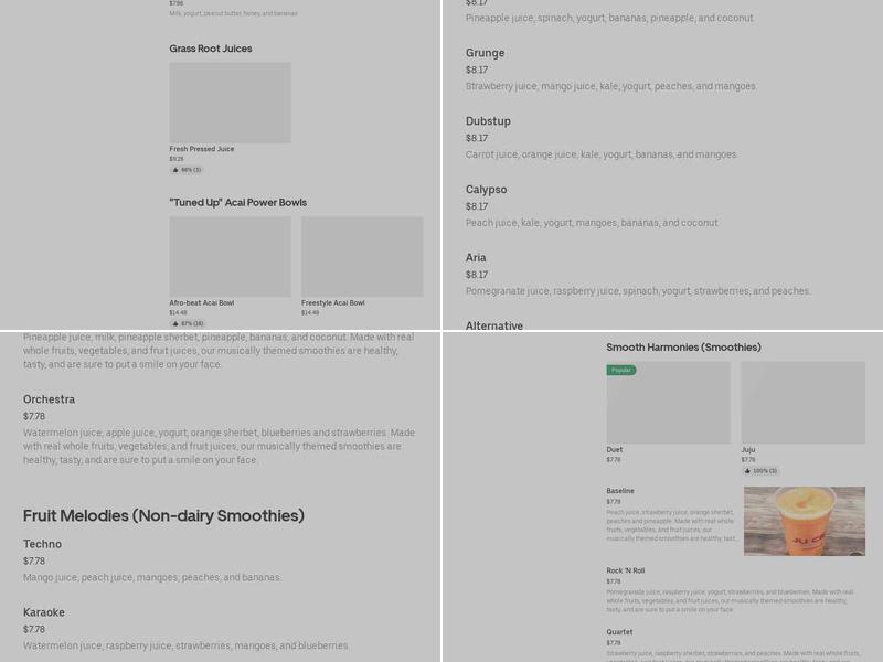 Juice It Smoothie & Juice Bar Menu