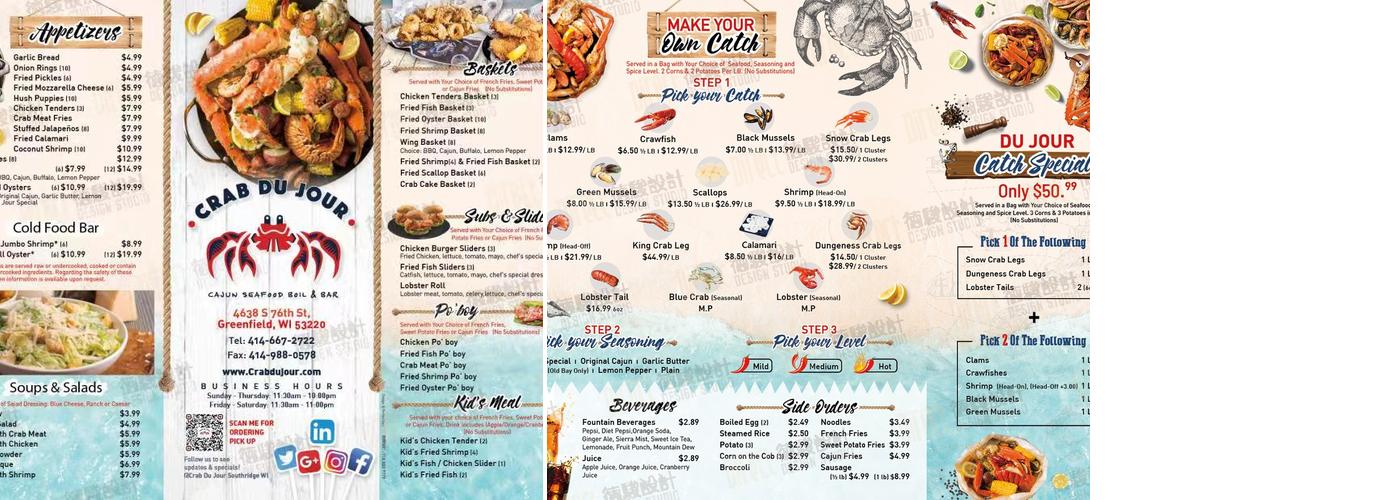 Crab Du Jour Cajun Seafood & Bar Menu